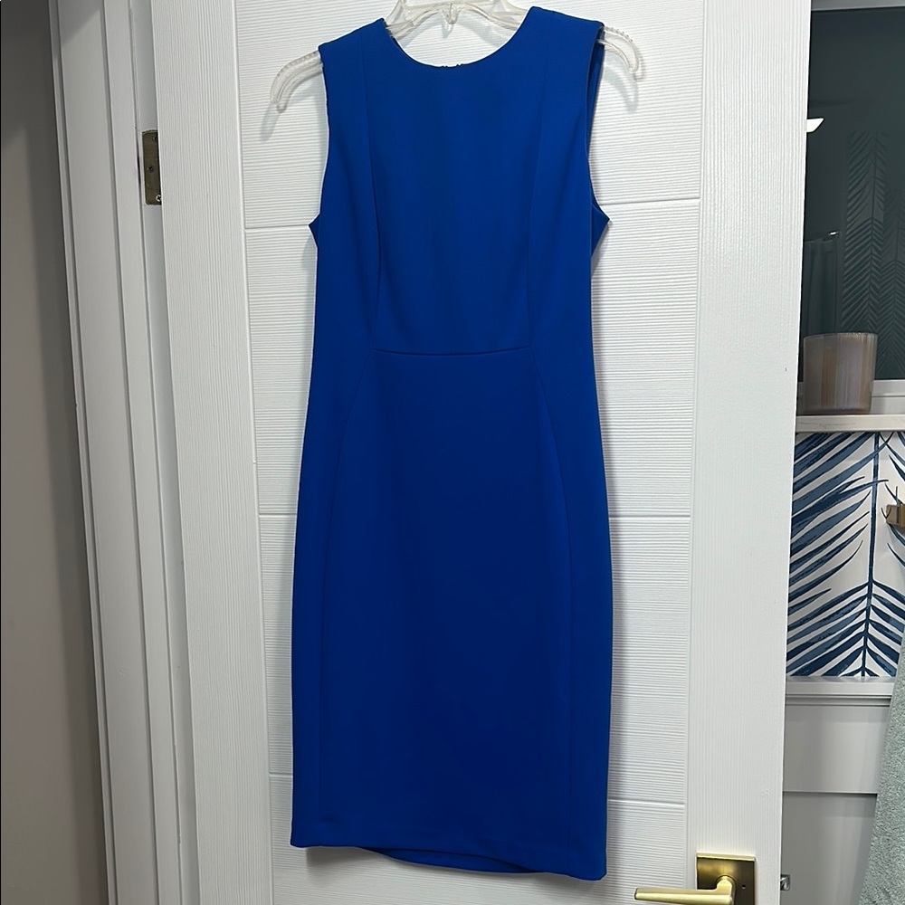 Flattering office/formal Blue Sleeveless Dress. Worn once